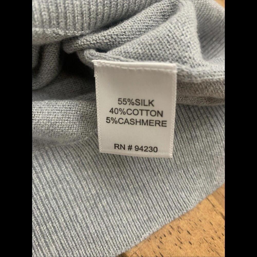 P Frederick Sweater Men XLT Light Gray Silk Cashmere Blend Preppy Layer Academia - Picture 3 of 7